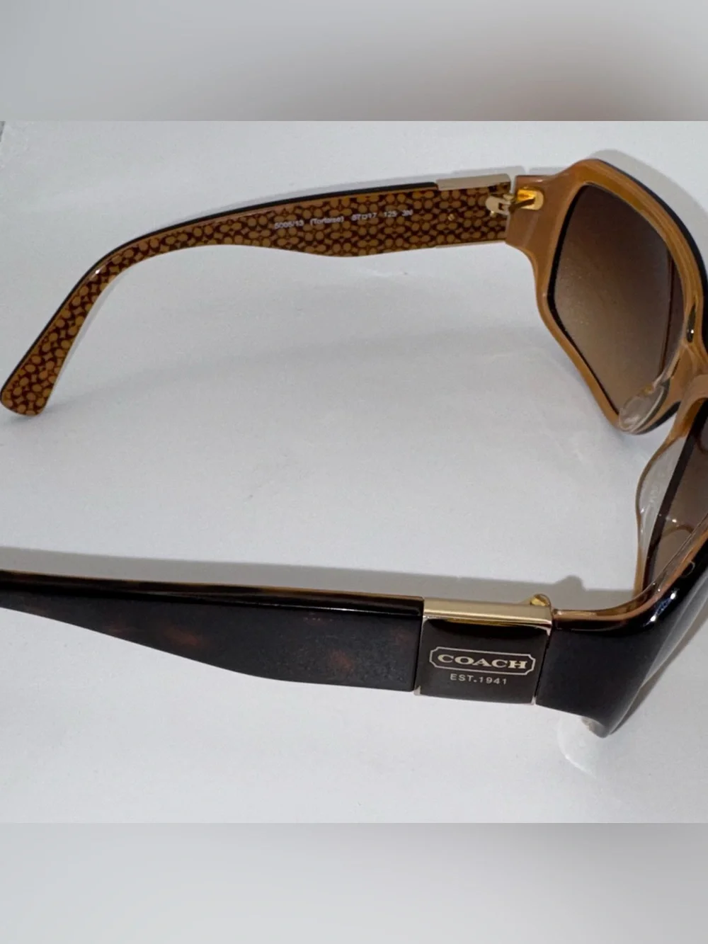 Coach Delphine Brown Gradient Lens Sunglasses with Patterned Temples HC 8024